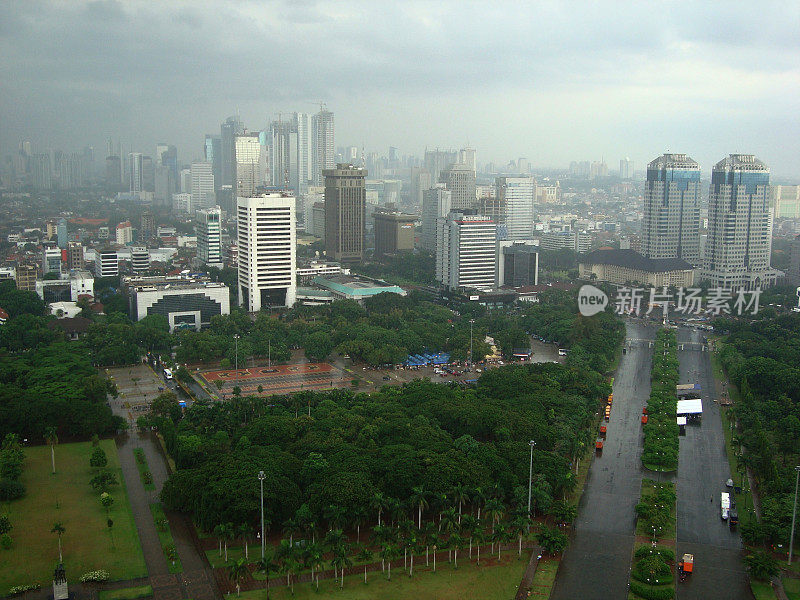 雅加达cityscape, Java -印度尼西亚